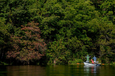 Group fishing in drift boat on White River-2