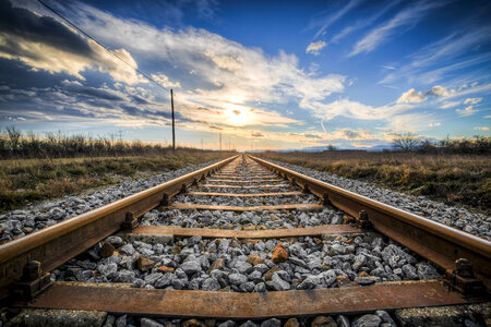 Train Tracks to the horizon landscape photo