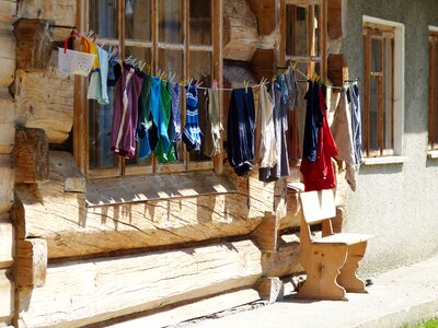 Hang laundry dry garments photo