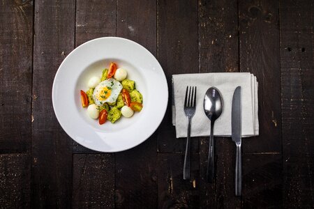 Eggs on Dinner Plate photo