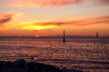 Horizon sailing boat tranquility