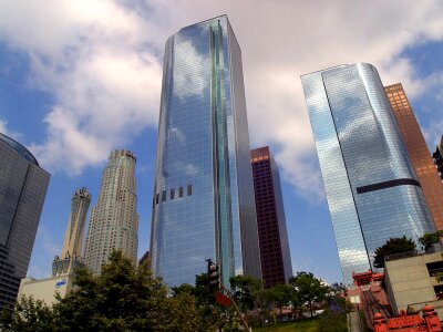 Skyscrapers mirror window photo