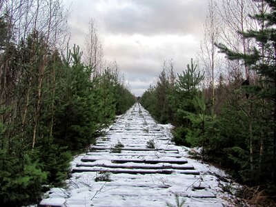 Railroad railway winter photo