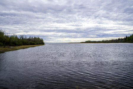 Looking and the mouth of the Kakisa River