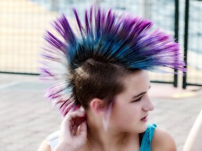 Punk hair style look