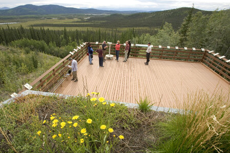 Visitors at viewing area of Tetlin National Wildlife Refuge