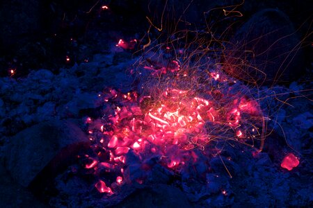 Burning camping fire