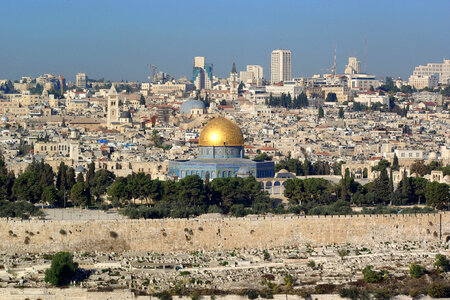 Cityscape of the old city of Jerusalem in Israel photo