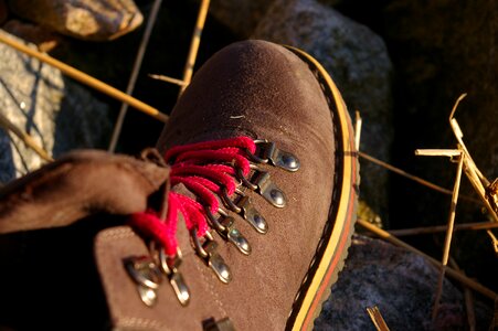 Sole shoelace hiking shoes photo