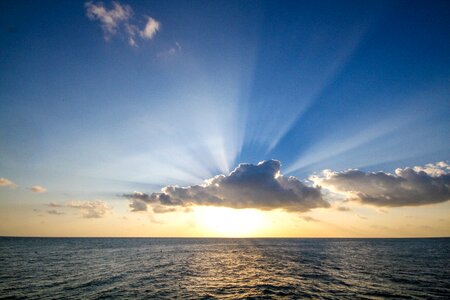 Sun Setting Over Ocean photo