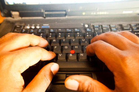 Typing On Keyboard photo