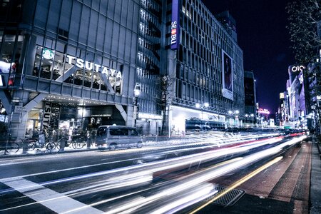Streets of Tokyo, Japan at Night photo