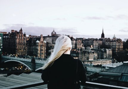 Women looking at Edinburgh