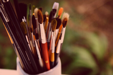 Paint Brushes in a Cup photo