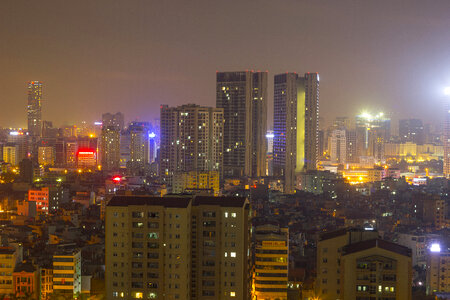 Night Cityscape in Hanoi, Vietnam photo
