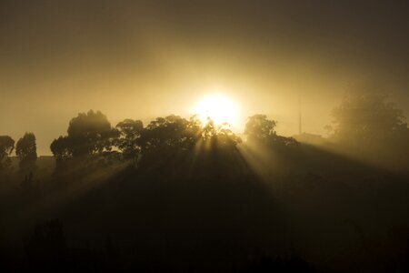 Sunrise sol fog photo