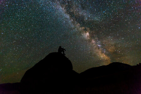 Sky with Stars in Yellowstone National Park, Wyoming photo