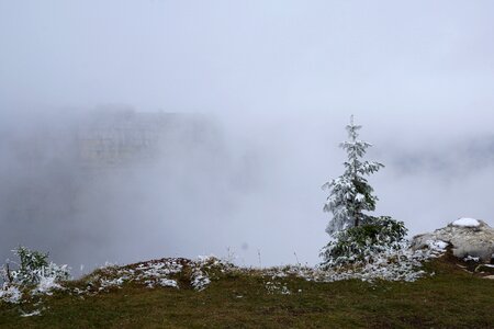 Switzerland cliff fog