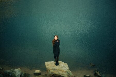 Water woman standing portrait