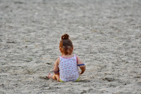 Beach childhood girl photo