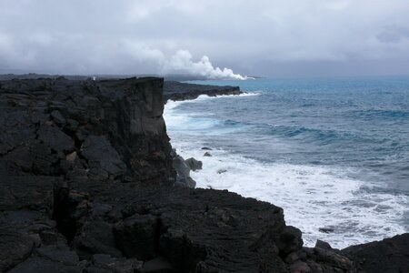 Nature lava ocean photo