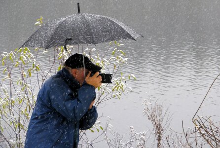 Lake snow umbrella