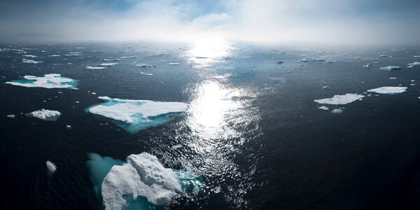 Ice Flows on Water in Greenland photo