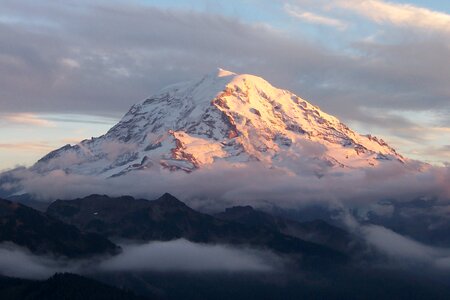 Mount Rainier towers over all surrounding mountains photo