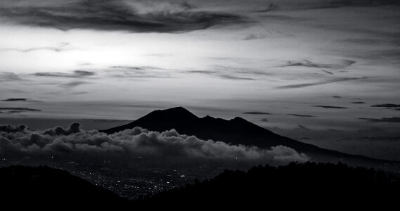 Black&white clouds sunset photo