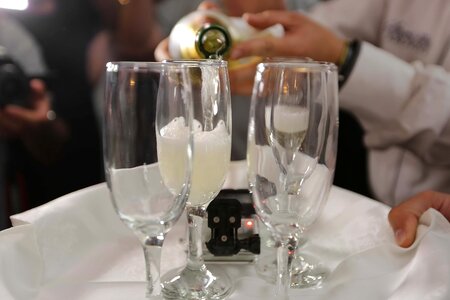 Champagne glass bartender photo