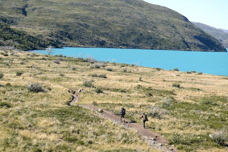 Pehoe Lake and Los Cuernos in the Torres del Paine National Park photo