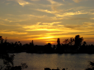 Sunset over the bay in Bonita Beach in Florida photo