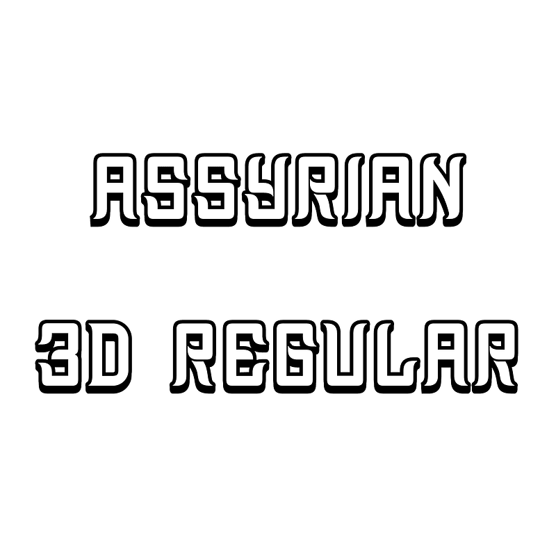 Assyrian 3D Regular - Free fonts on creazilla.com