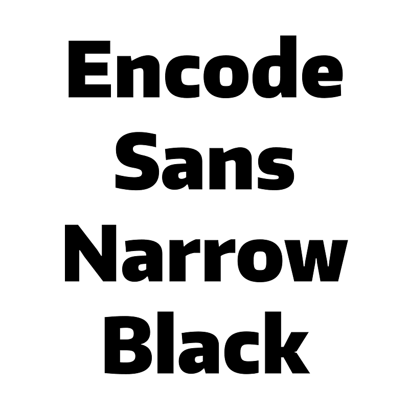 Encode Sans Narrow Black - Free fonts on creazilla.com