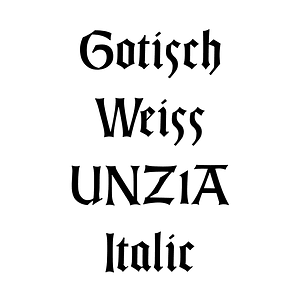 Gotisch Weiss UNZ1A Italic