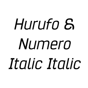 Hurufo & Numero Italic Italic