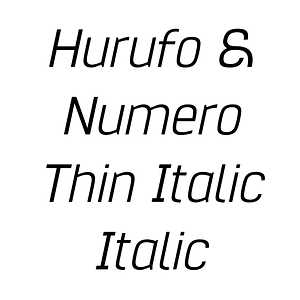 Hurufo & Numero Thin Italic Italic