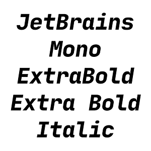 JetBrains Mono ExtraBold Extra Bold Italic