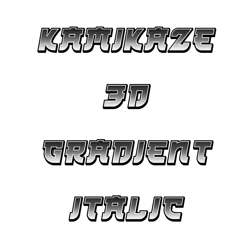 Kamikaze 3D Gradient Italic