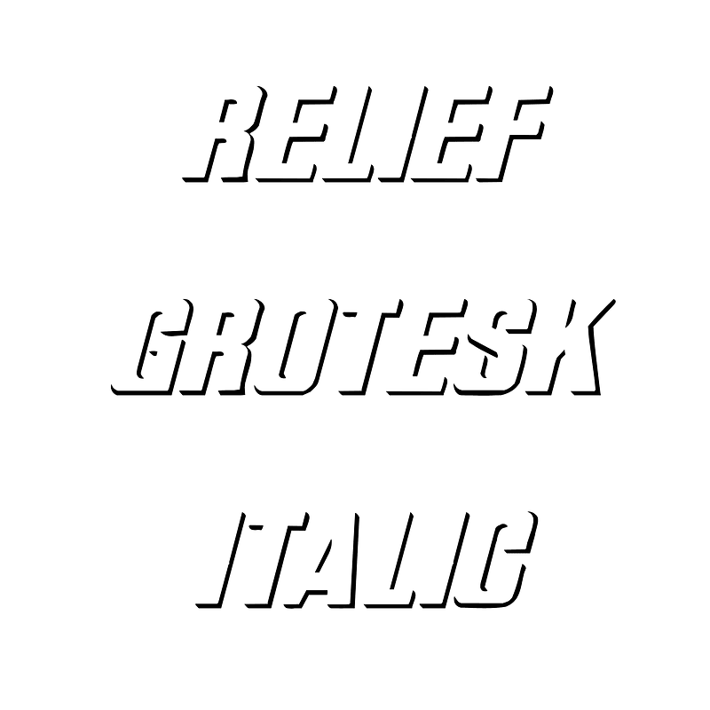 Relief Grotesk Italic