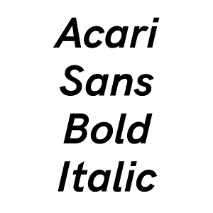 Acari Sans Bold Italic