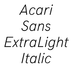 Acari Sans ExtraLight Italic