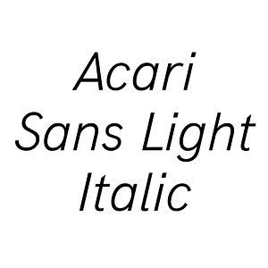 Acari Sans Light Italic