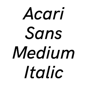 Acari Sans Medium Italic