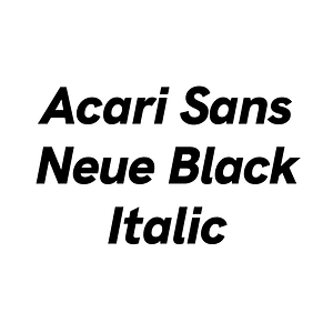 Acari Sans Neue Black Italic