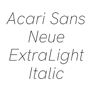 Acari Sans Neue ExtraLight Italic