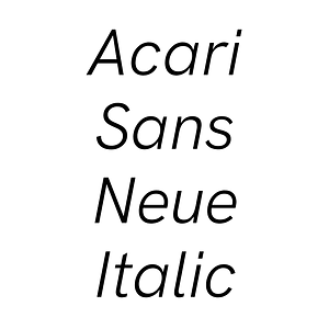 Acari Sans Neue Italic