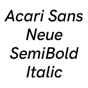 Acari Sans Neue SemiBold Italic