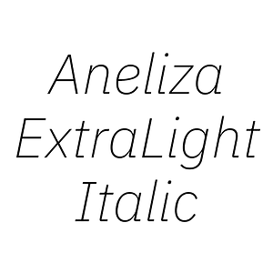 Aneliza ExtraLight Italic