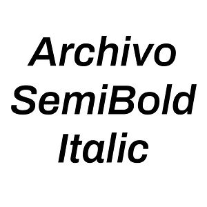 Archivo SemiBold Italic